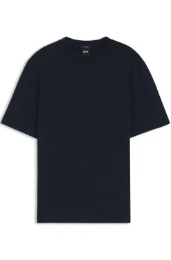 Regular-Fit T-Shirt aus Baumwolle mit erhabener Jacquard-Struktur