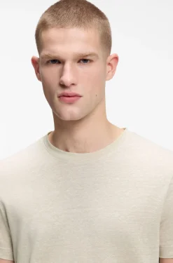 Regular-Fit T-Shirt aus Baumwolle und Leinen