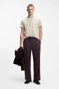 Regular-Fit T-Shirt aus Baumwolle und Leinen