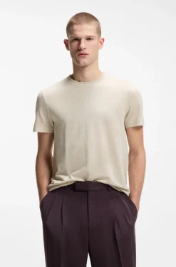 Regular-Fit T-Shirt aus Baumwolle und Leinen