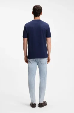 Regular-Fit T-Shirt aus Baumwoll-Jacquard mit Seide