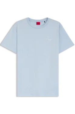 Regular-Fit T-Shirt aus Baumwoll-Jersey mit gesticktem Script-Logo