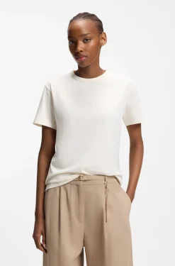 Regular-Fit T-Shirt aus Baumwoll-Jersey mit gesticktem Script-Logo