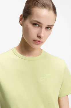 Regular-Fit T-Shirt aus Baumwoll-Jersey mit gesticktem Script-Logo