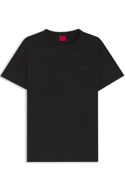 Regular-Fit T-Shirt aus Baumwoll-Jersey mit gesticktem Script-Logo