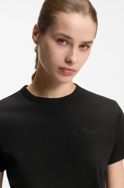Regular-Fit T-Shirt aus Baumwoll-Jersey mit gesticktem Script-Logo