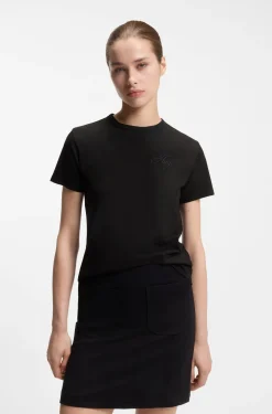 Regular-Fit T-Shirt aus Baumwoll-Jersey mit gesticktem Script-Logo