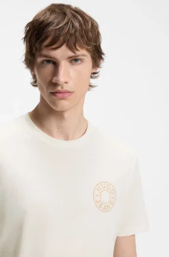 Regular-Fit T-Shirt aus Baumwolle mit Jeansknopf-Print