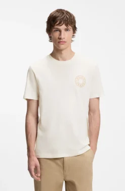 Regular-Fit T-Shirt aus Baumwolle mit Jeansknopf-Print