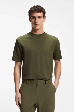 Regular-Fit T-Shirt aus elastischem Baumwoll-Mix