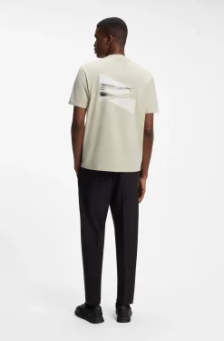 Regular-Fit T-Shirt aus Stretch-Baumwolle mit Foto-Print