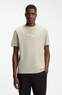 Regular-Fit T-Shirt aus Stretch-Baumwolle mit Foto-Print