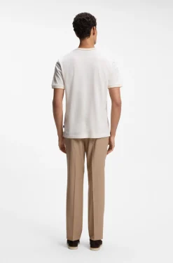 Regular-Fit T-Shirt aus strukturierter Baumwolle mit Tipping-Details