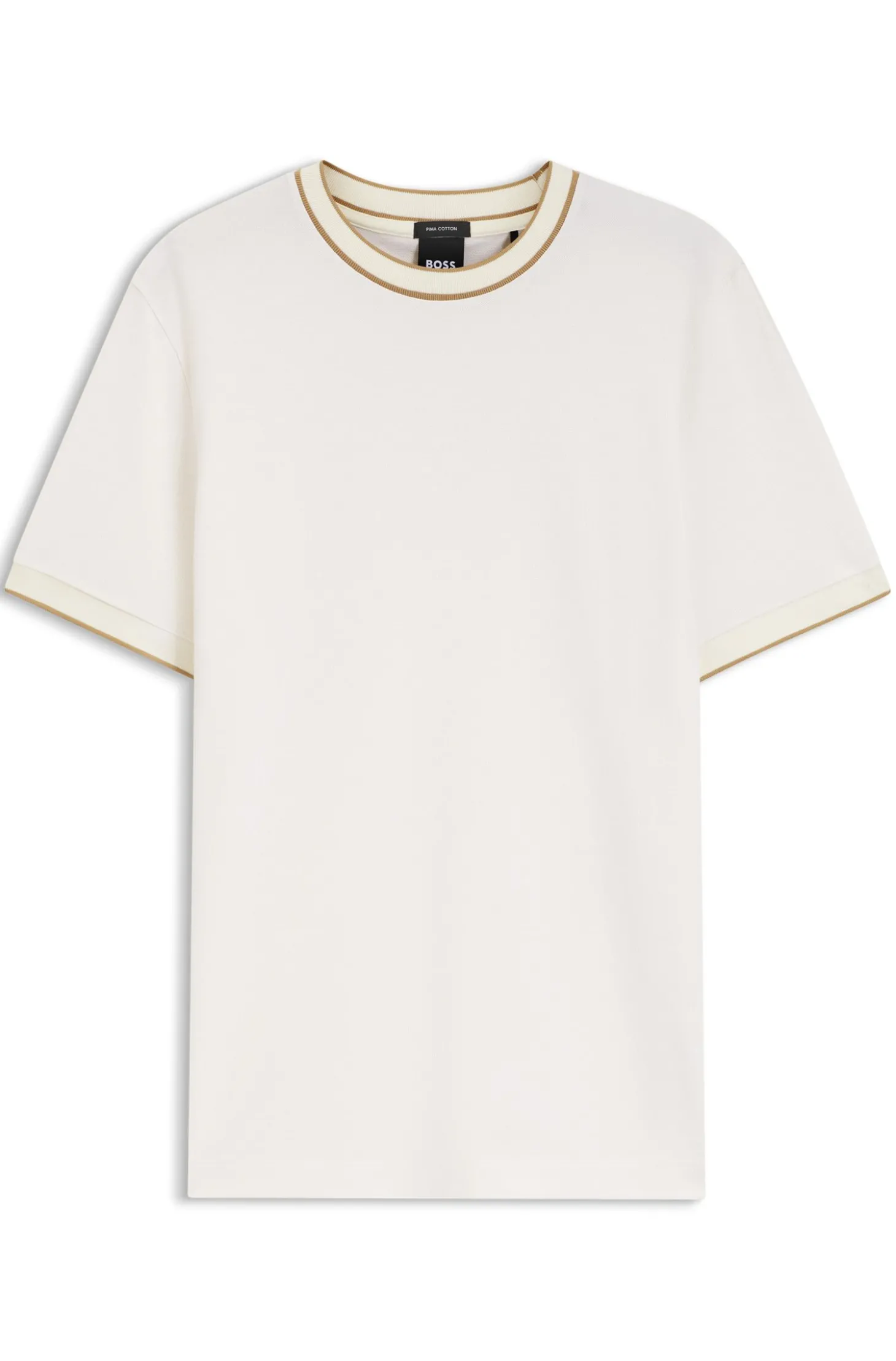 Regular-Fit T-Shirt aus strukturierter Baumwolle mit Tipping-Details