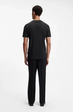 Regular-Fit T-Shirt aus strukturierter Baumwolle mit Tipping-Details