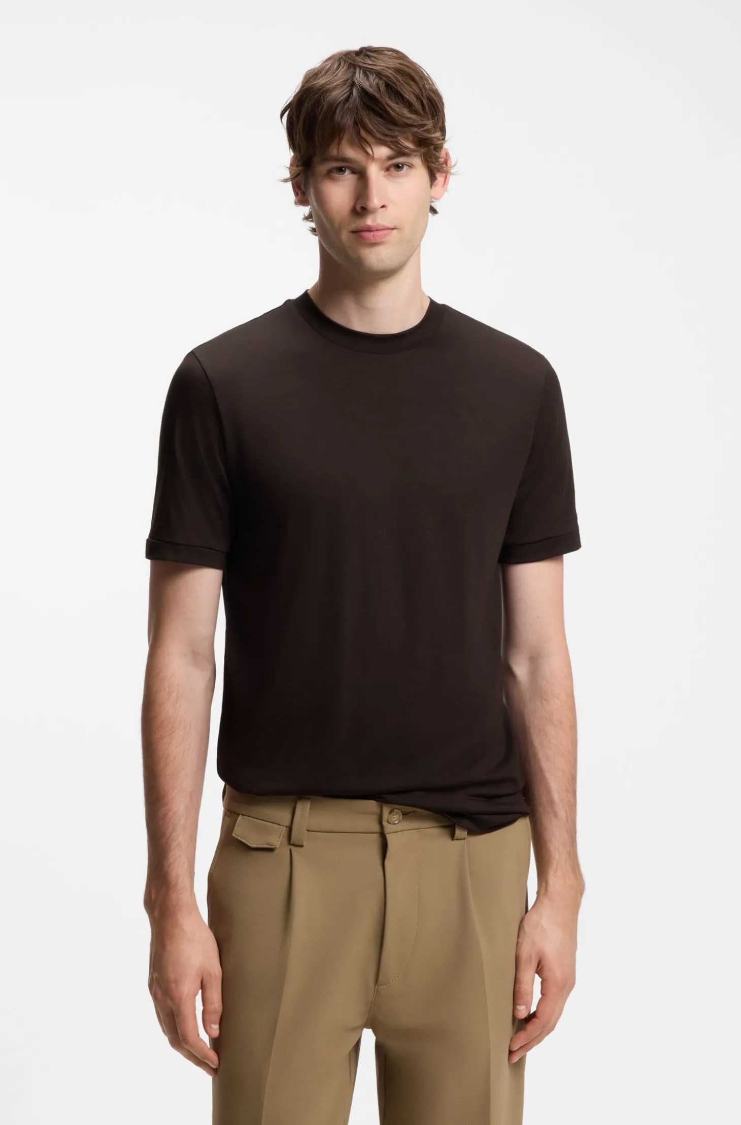 Regular-Fit T-Shirt aus Woll-Mix