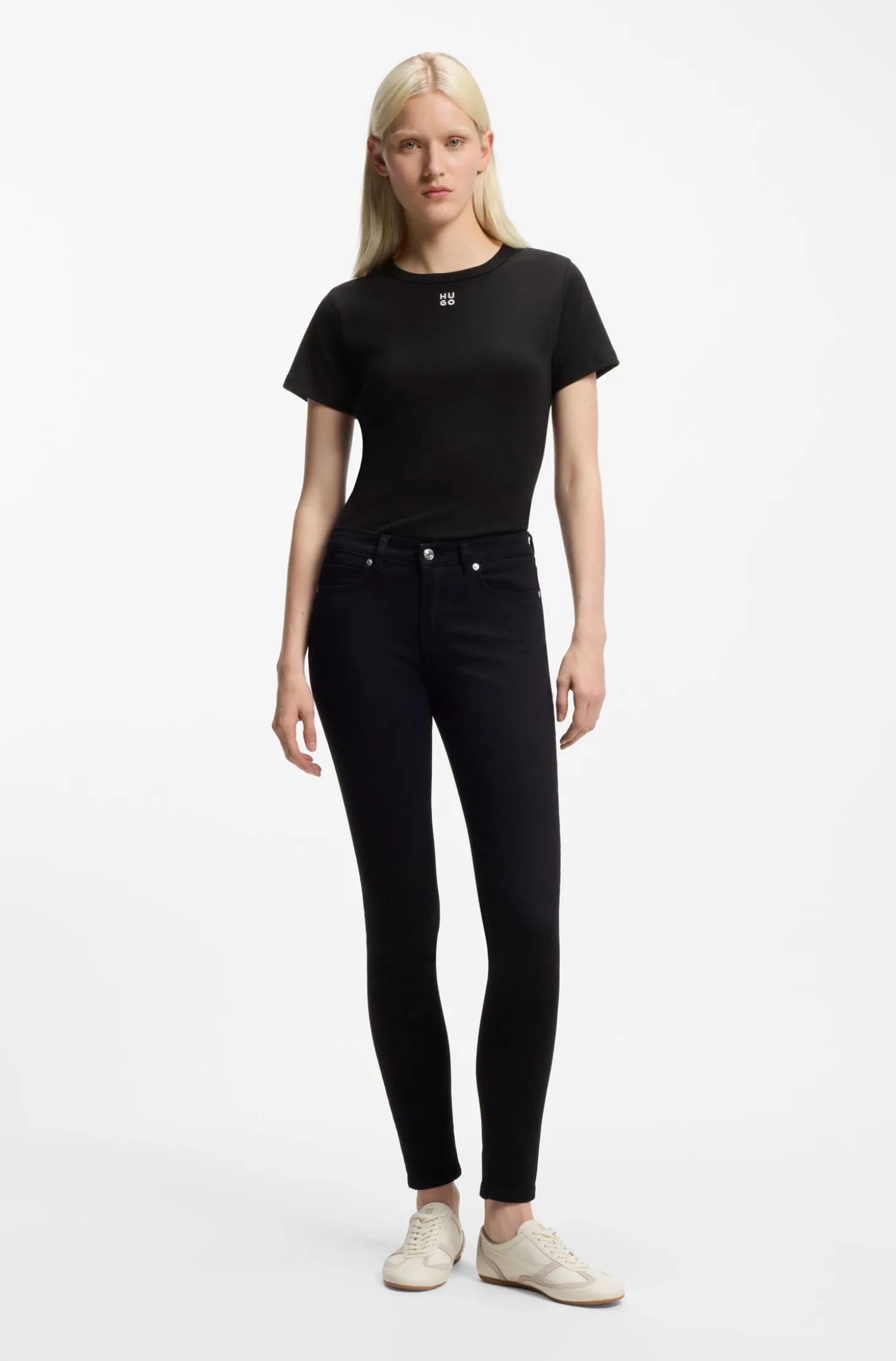 Regular-Fit T-Shirt mit gesticktem Stack-Logo