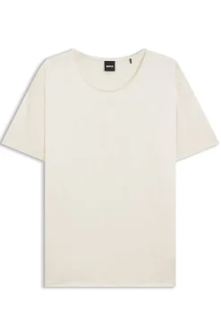 Regular-Fit T-Shirt mit Vorderseite aus Stretch-Seide
