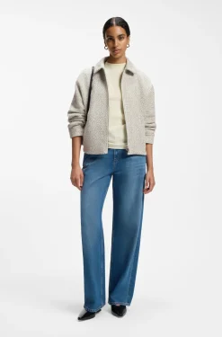 Regular-Fit Tweed-Blazer aus zweifarbigem Tweed