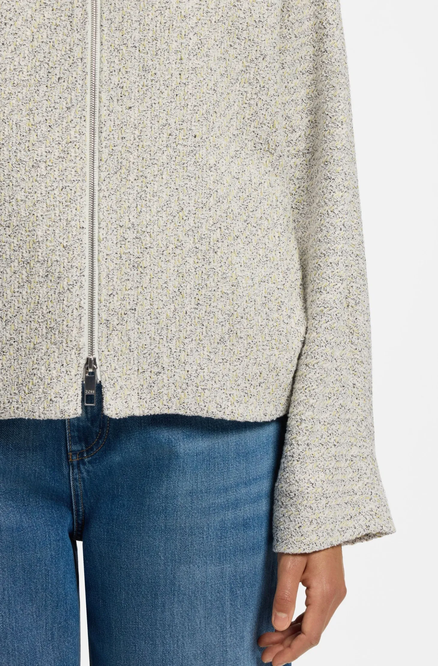 Regular-Fit Tweed-Blazer aus zweifarbigem Tweed
