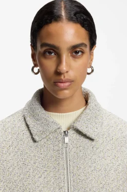 Regular-Fit Tweed-Blazer aus zweifarbigem Tweed