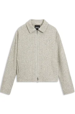 Regular-Fit Tweed-Blazer aus zweifarbigem Tweed