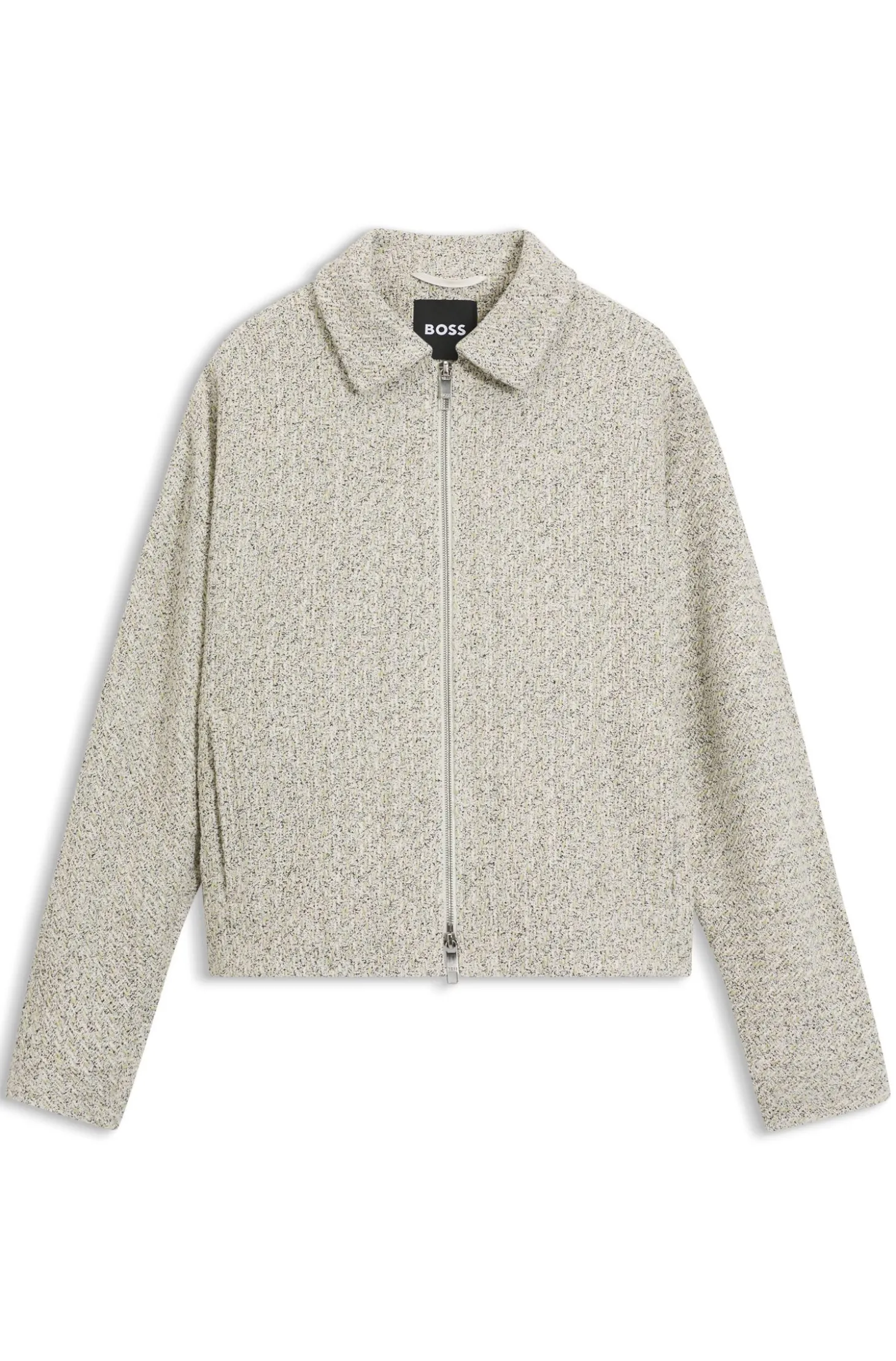 Regular-Fit Tweed-Blazer aus zweifarbigem Tweed