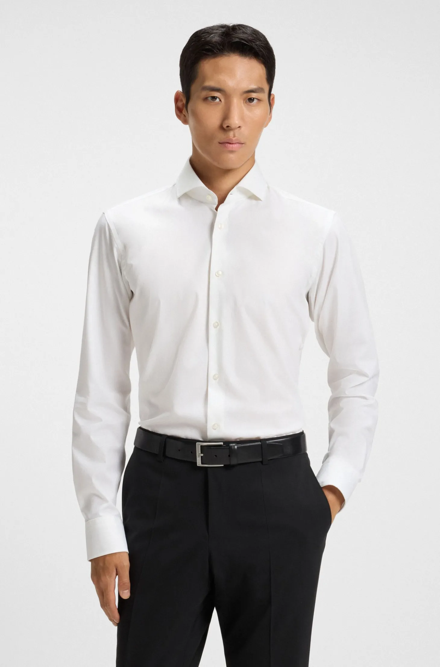 Regular-Fit Twill-Hemd aus Stretch-Baumwolle