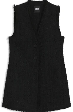 Regular-Fit Weste aus Samt-Tweed