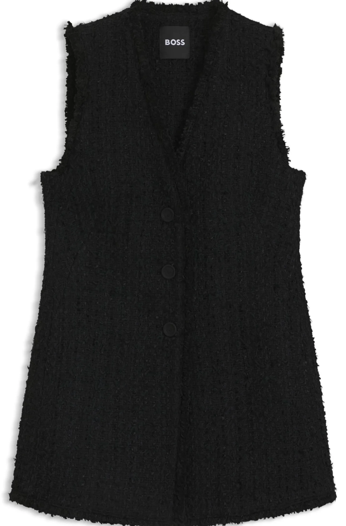 Regular-Fit Weste aus Samt-Tweed