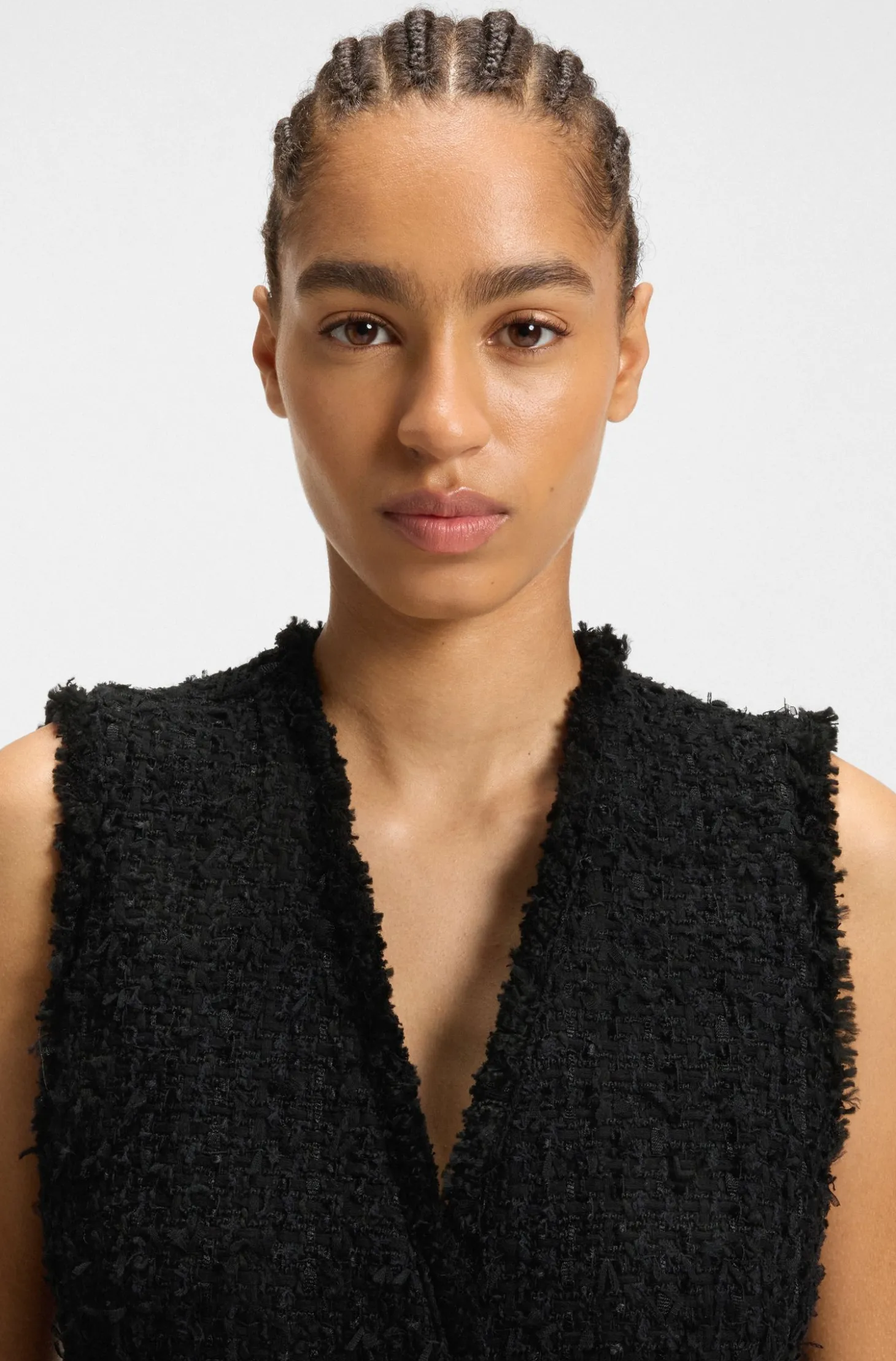 Regular-Fit Weste aus Samt-Tweed