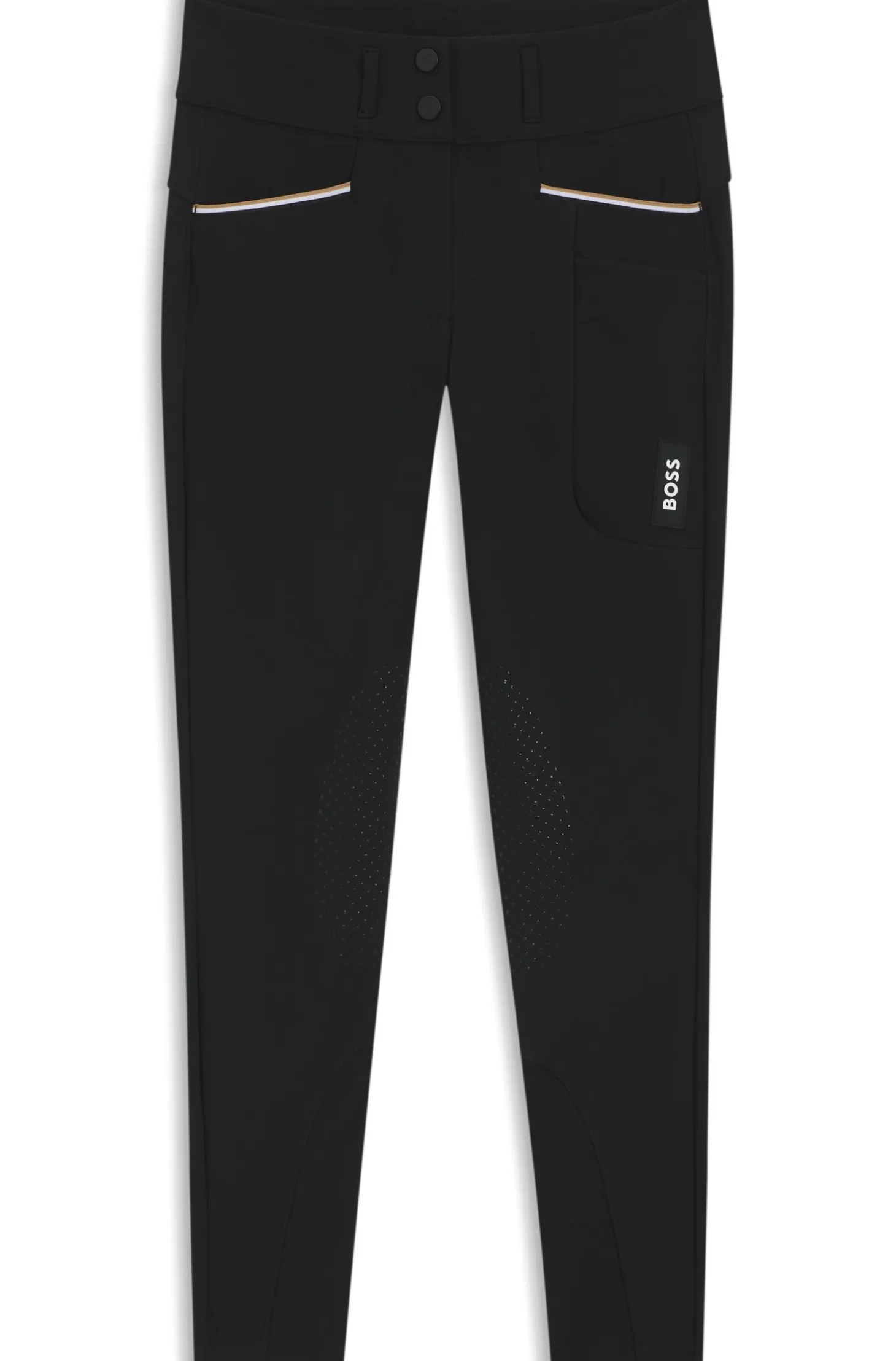 Reithose mit hohem Bund und Kniebesatz