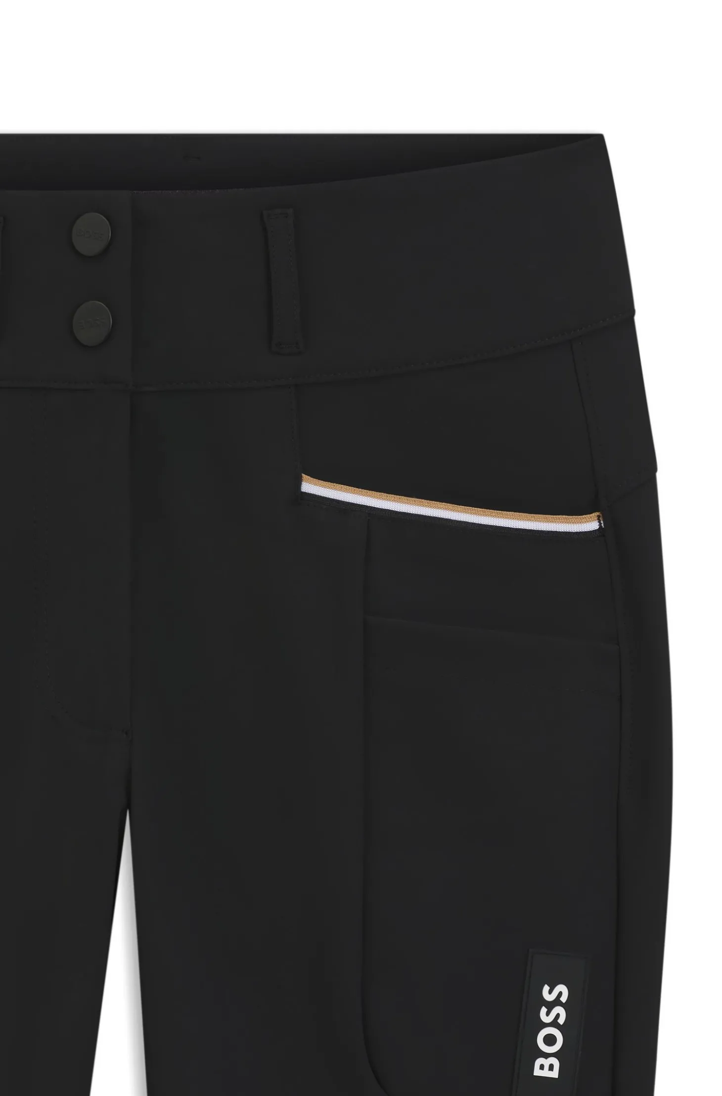 Reithose mit hohem Bund und Kniebesatz