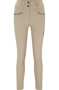 Reithose mit hohem Bund und Kniebesatz