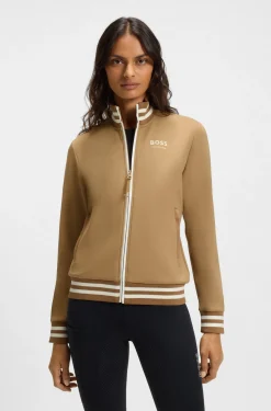 Reitsport-Cardigan mit Reißverschluss und Streifen-Details