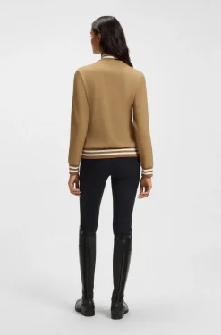 Reitsport-Cardigan mit Reißverschluss und Streifen-Details