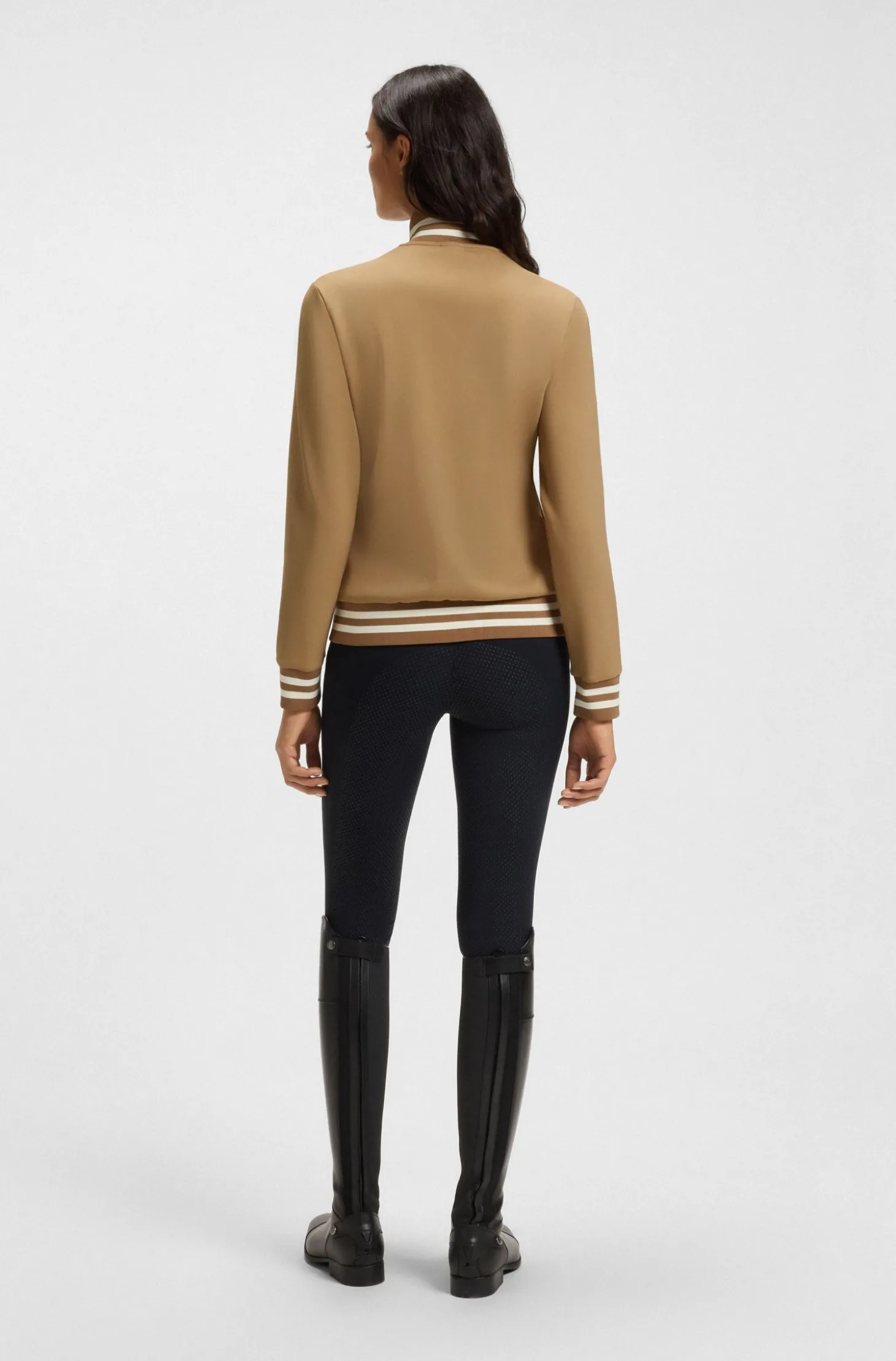 Reitsport-Cardigan mit Reißverschluss und Streifen-Details