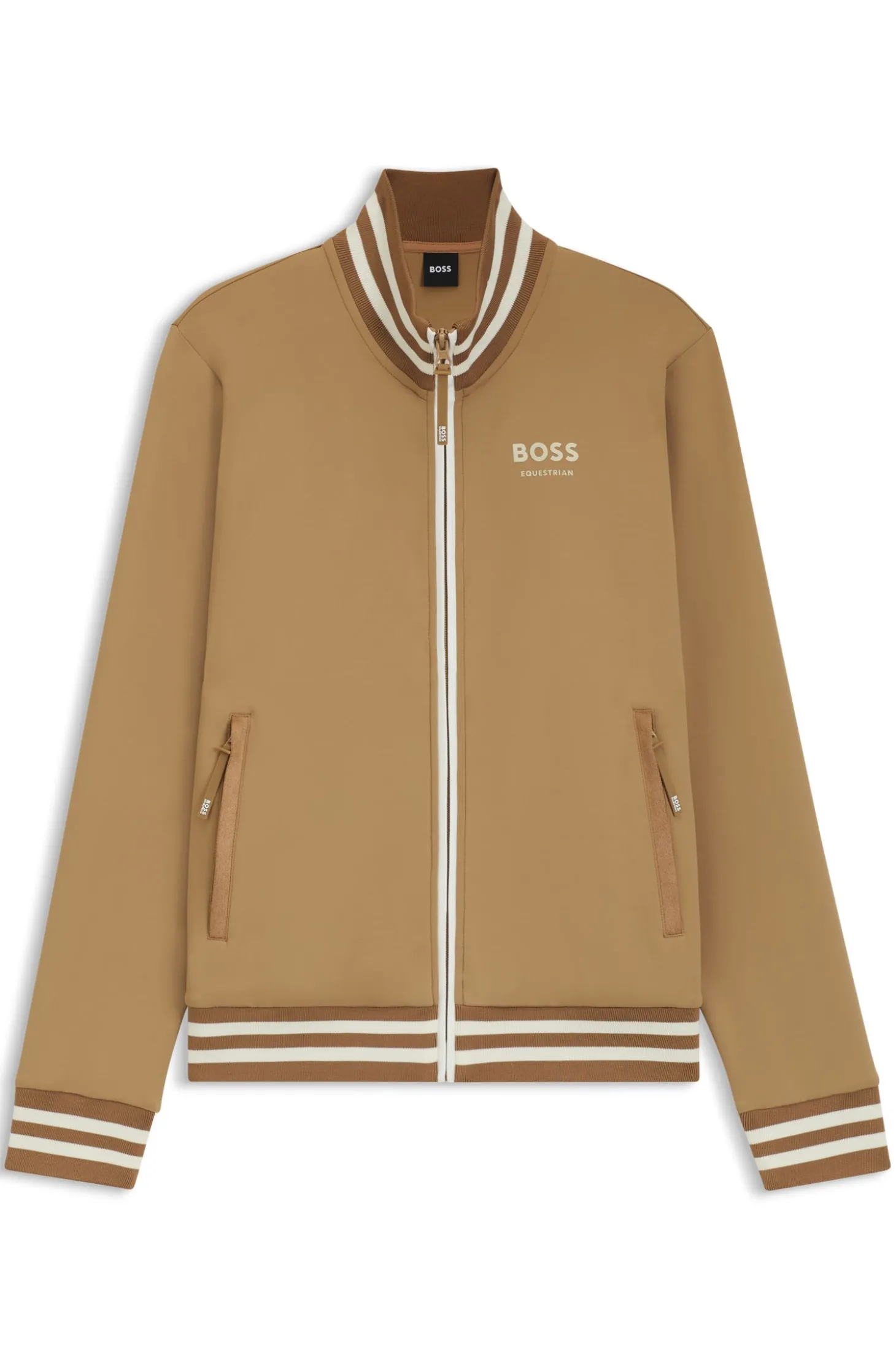 Reitsport-Cardigan mit Reißverschluss und Streifen-Details