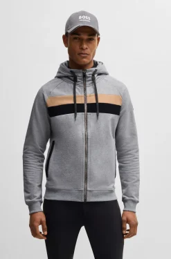 Reitsport-Hoodie aus italienischer Stretch-Baumwolle mit Reißverschluss