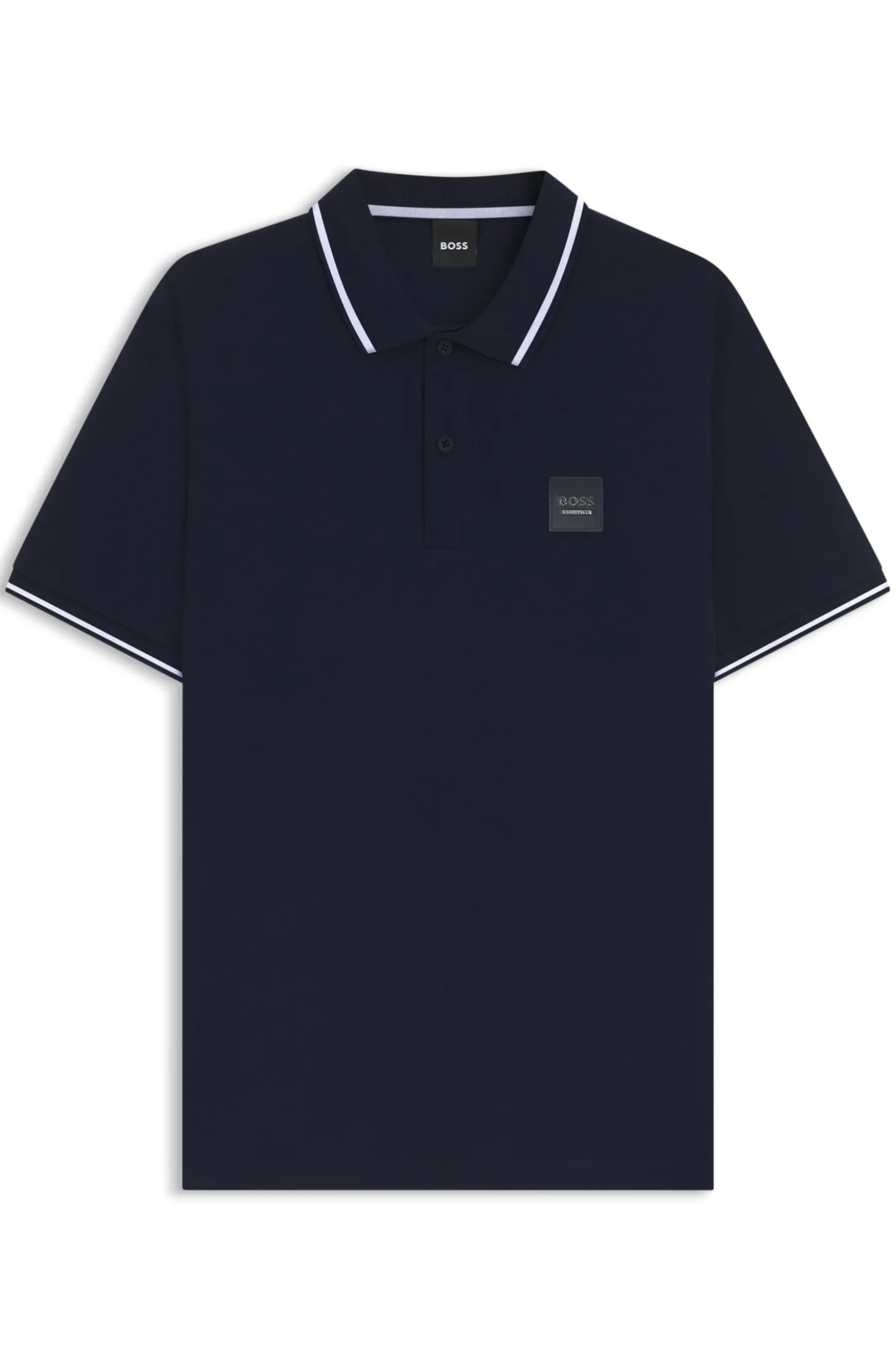 Reitsport-Polohemd aus Stretch-Baumwolle mit Logo-Aufnäher