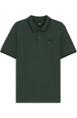 Reitsport-Polohemd aus Stretch-Baumwolle mit Logo-Aufnäher