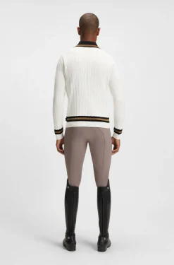 Reitsport-Pullover aus Baumwolle mit Zopfmuster