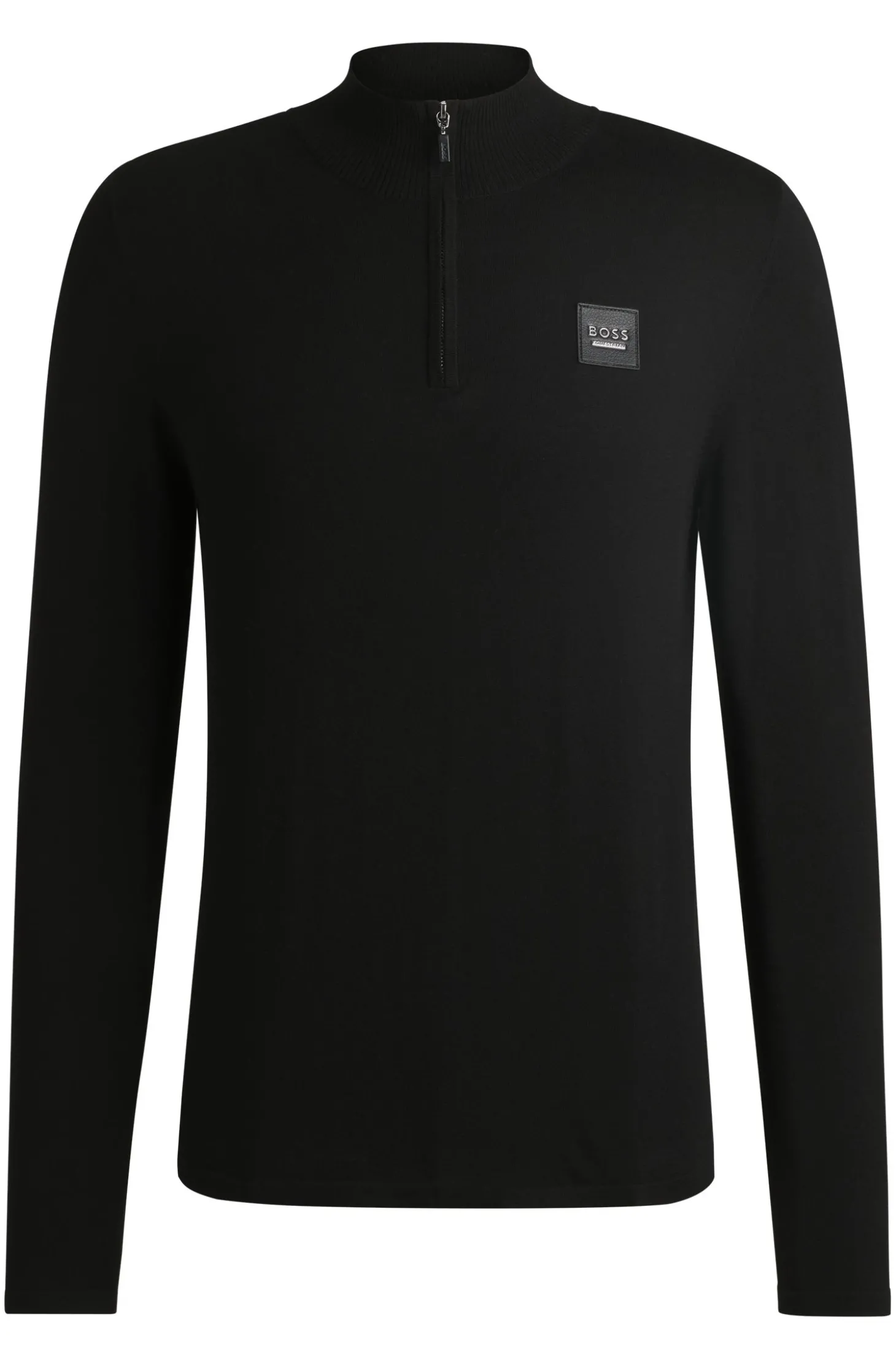 Reitsport-Pullover mit Troyerkragen und Logo-Aufnäher