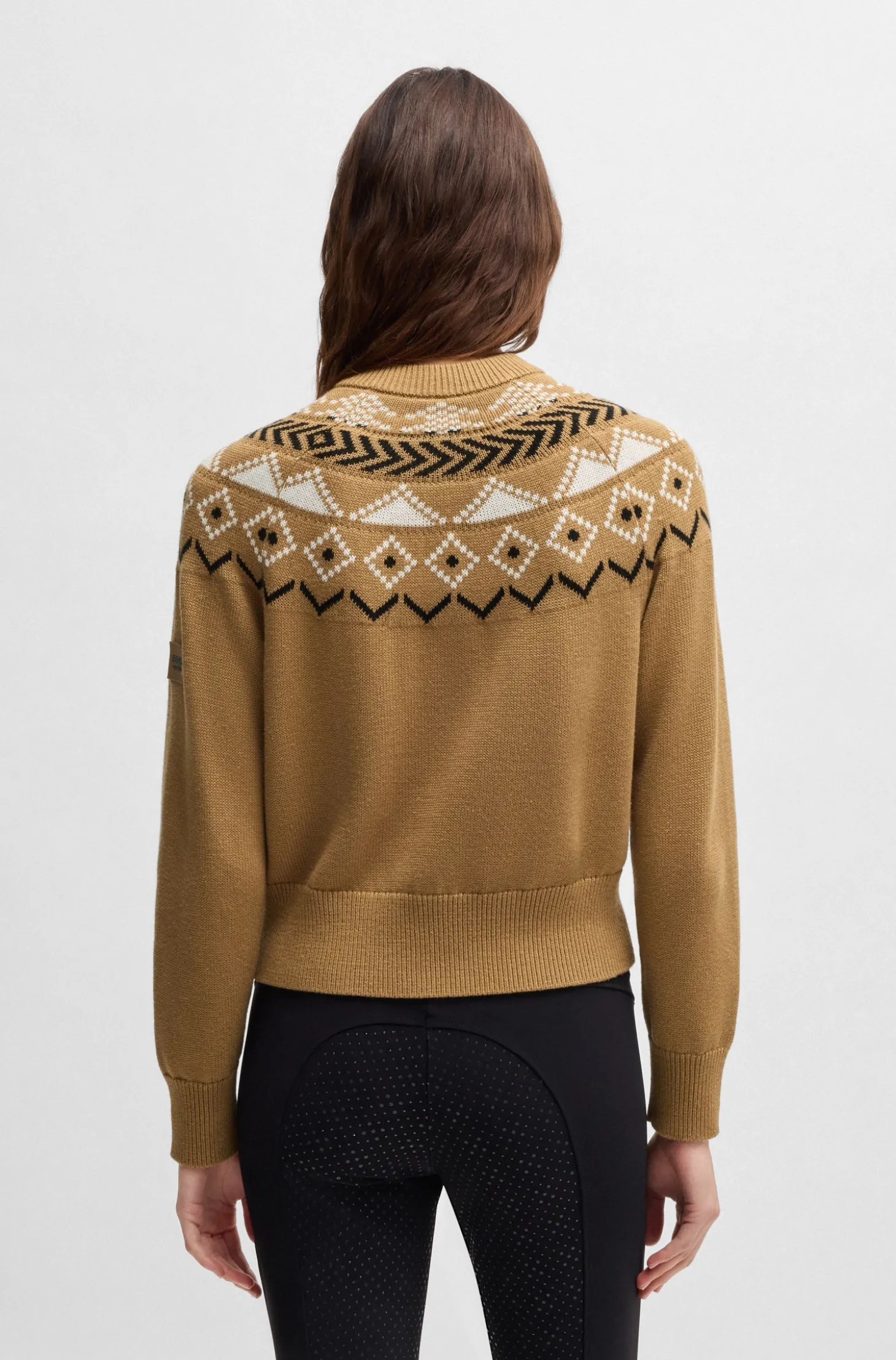 Reitsport-Strickjacke mit Strickmuster
