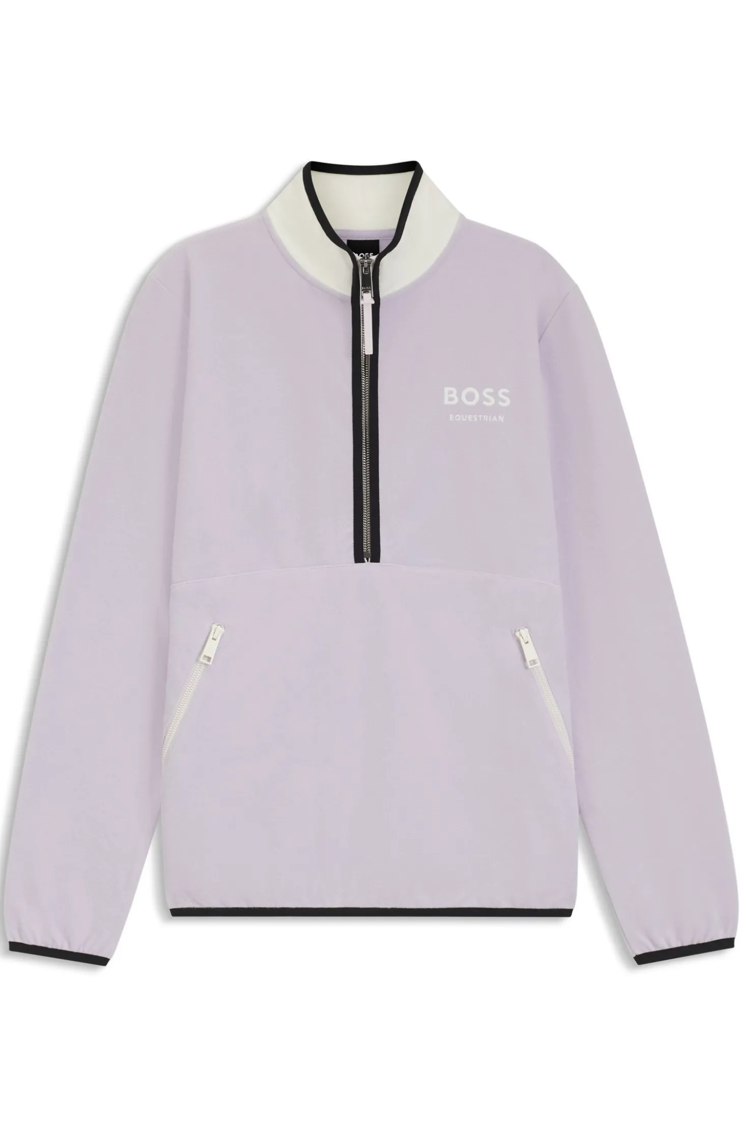 Reitsport-Sweatshirt aus Stretch-Baumwolle mit kurzem Reißverschluss