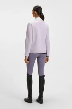 Reitsport-Sweatshirt aus Stretch-Baumwolle mit kurzem Reißverschluss