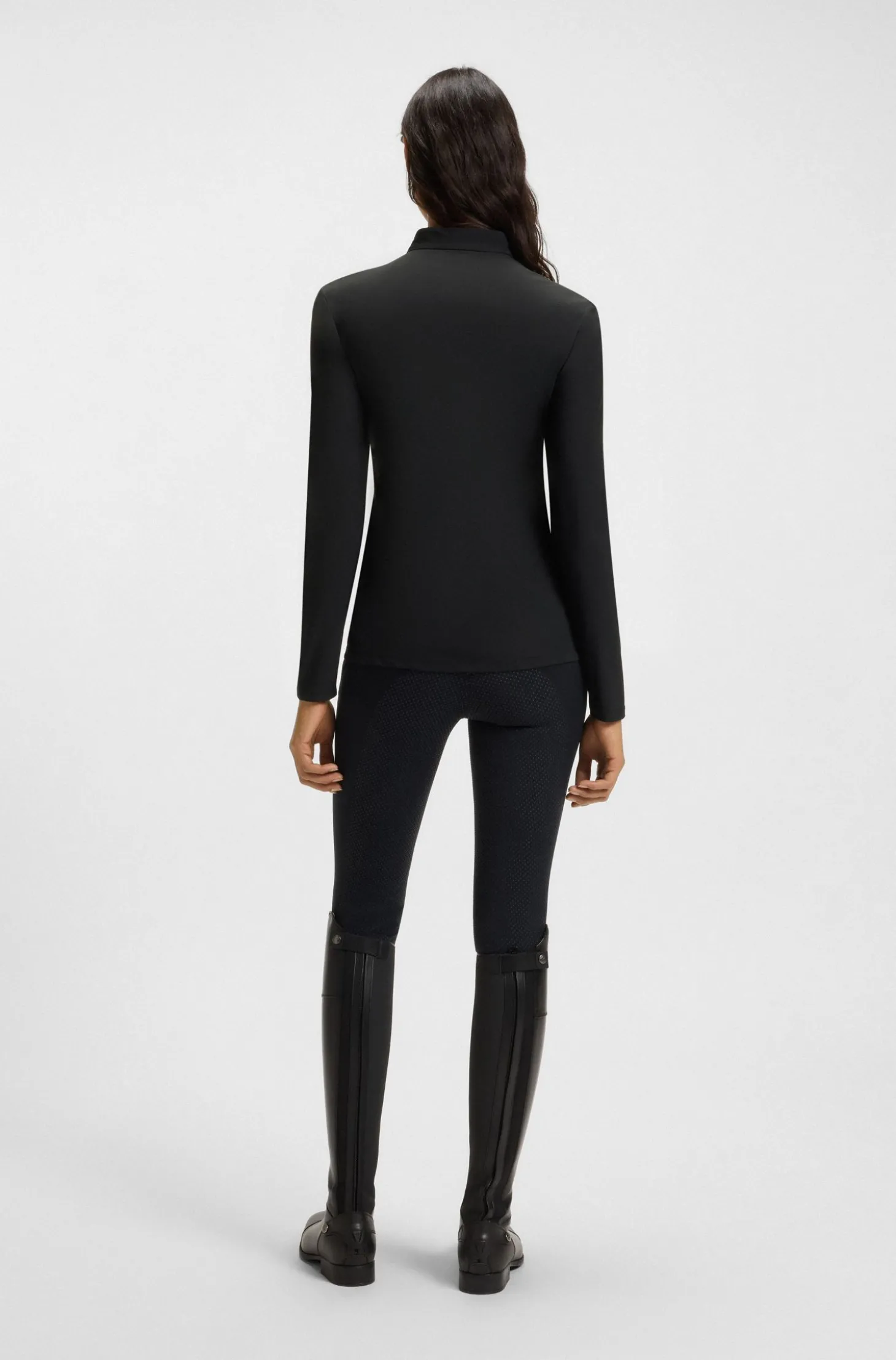 Reitsport-Trainingshemd mit Logo-Aufnäher