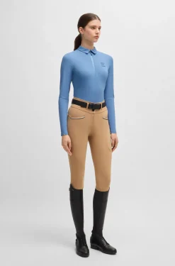 Reitsport-Trainingsshirt aus Stretch-Piqué
