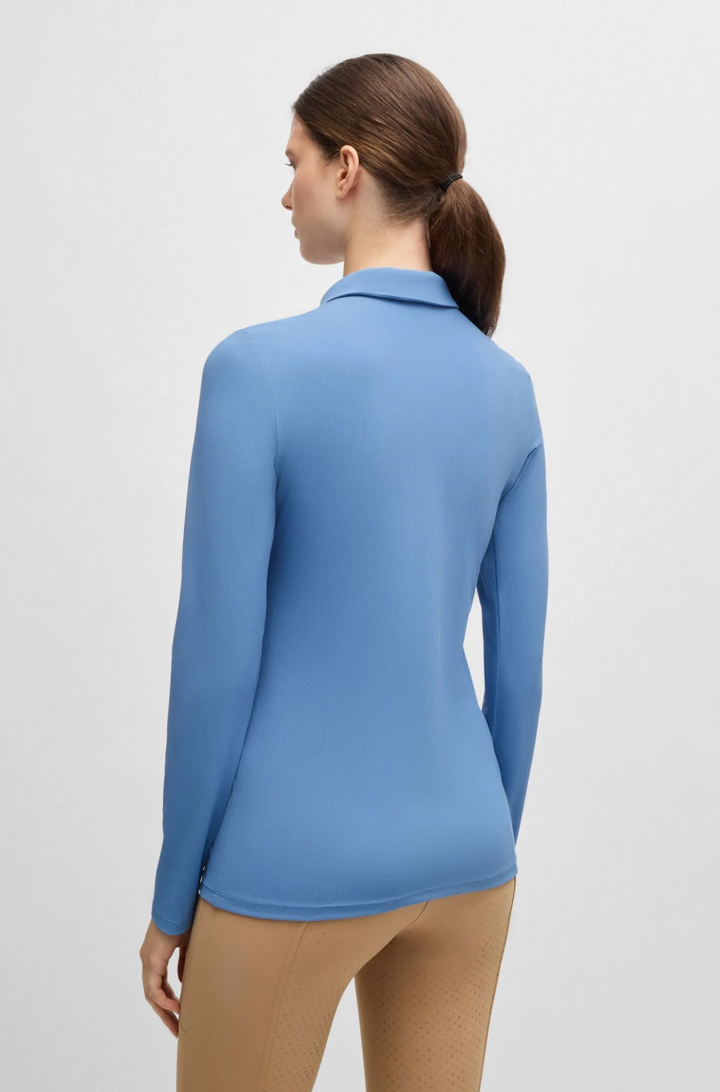 Reitsport-Trainingsshirt aus Stretch-Piqué