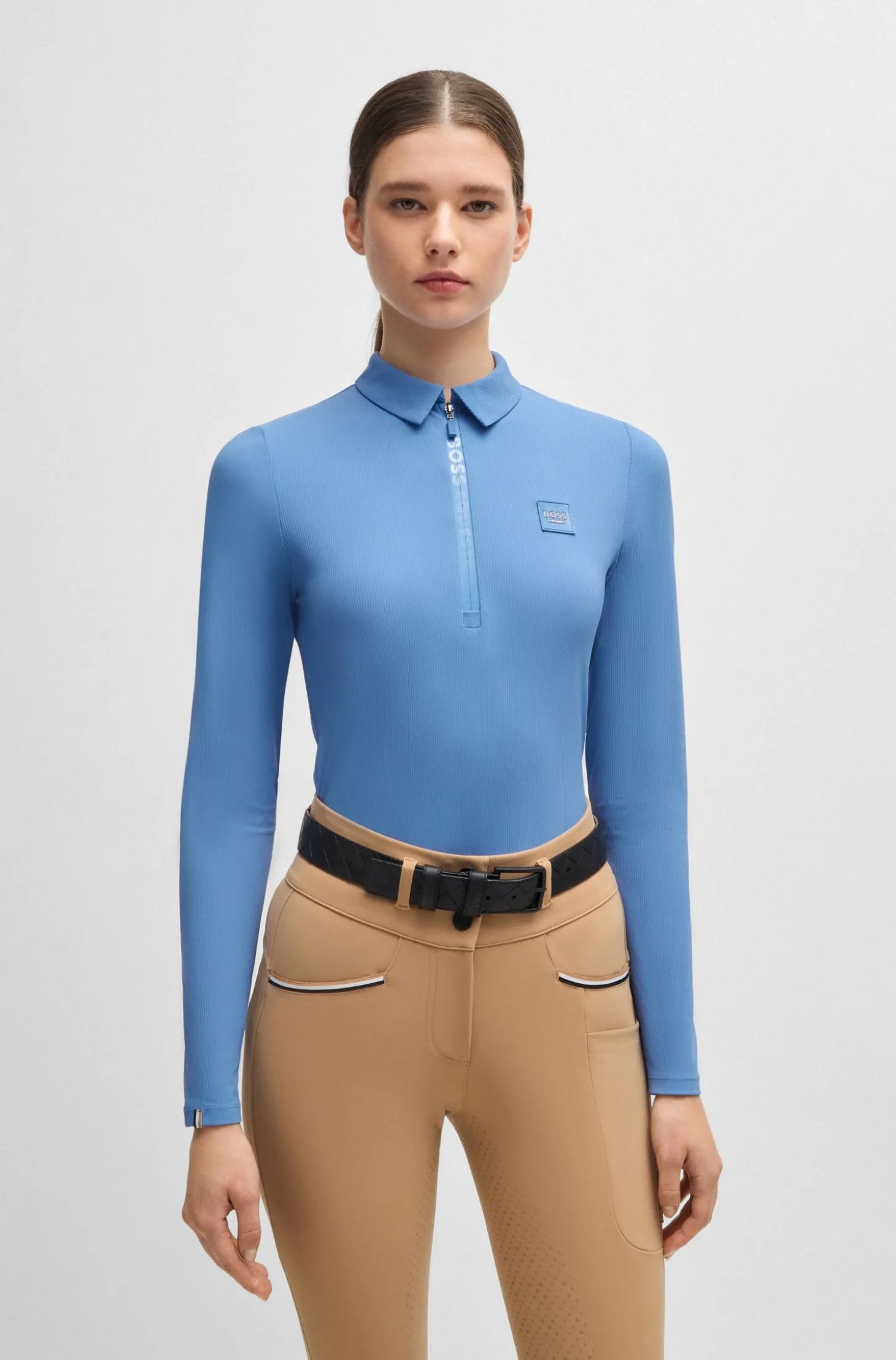 Reitsport-Trainingsshirt aus Stretch-Piqué
